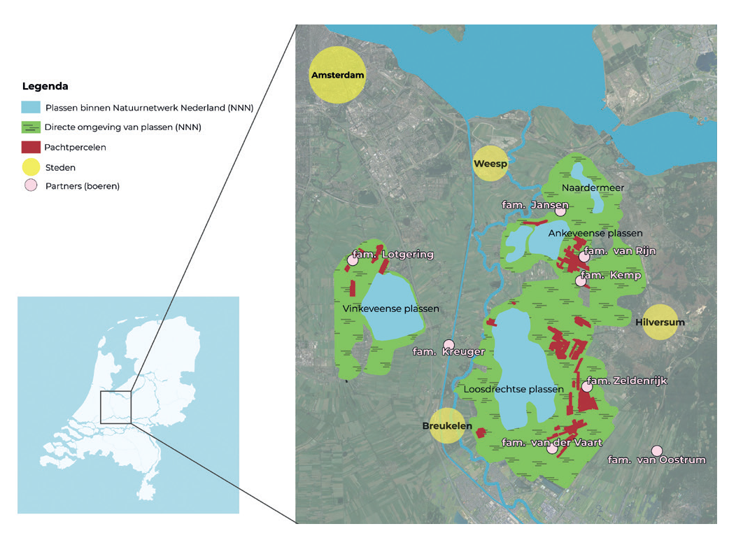Het beschermde laagveengebied de Vechtplassen, tussen Amsterdam en Utrecht, is bijna 7.000 hectare groot.